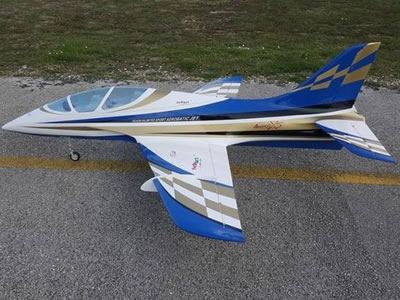 SebArt Avanti XS Jet 1.9m (White/Blue/Gold) ARF (no retracts) RC Airplan