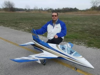 SebArt Avanti XS Jet 1.9m (White/Blue/Gold) ARF (no retracts) RC Airplan